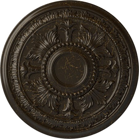 Ekena Millwork Tellson Ceiling Medallion (Fits Canopies up to 6 3/4"), 30 5/8"OD x 2 1/2"P, Stone Hearth Crackle CM30TESHC